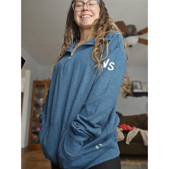 Victoria's Secret Tops - Victoria's Secret VS Angel Wings Zip Up Hoodie Size Medium Blue